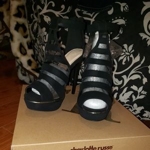 Black strappy heel
